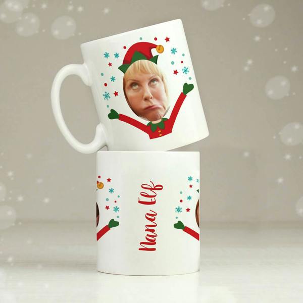 Personalised Photo Christmas Elf Mug - lifestyle shot