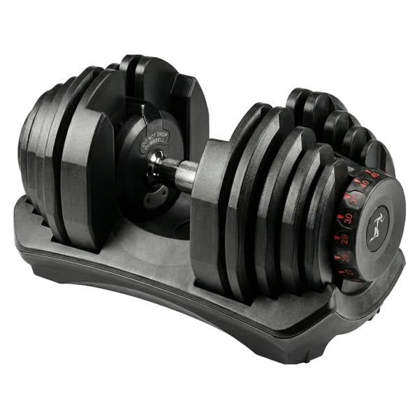 Homeology RELENTLESS40 Adjustable Smart Dumbbell 5kg to 40kg Single Home Fitness Training Weights Black