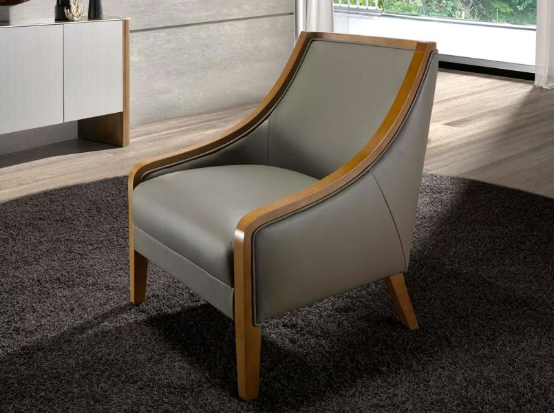 Angel Cerdá Grey leather armchair 5126