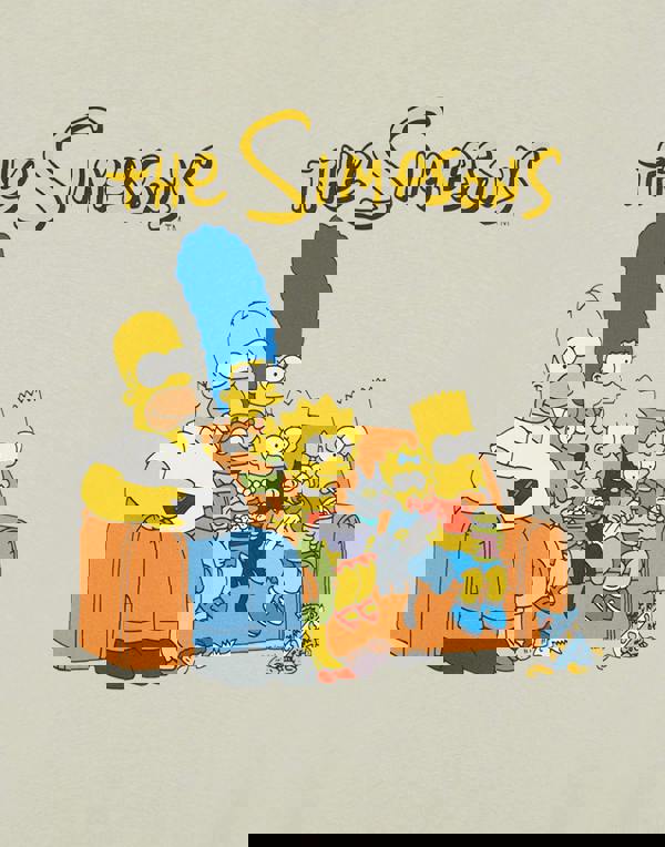 The Simpsons Mens Beige Couch Short Sleeved T-Shirt