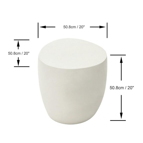 Elementi Ikaria GRC Side Table in Cream White