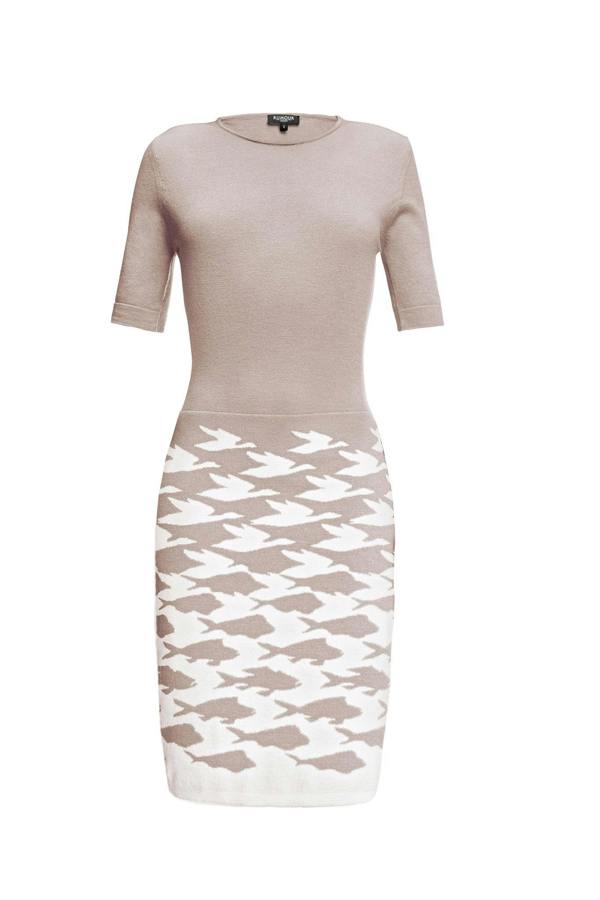 Rumour London Sea & Sky soft pink merino wool knitted dress