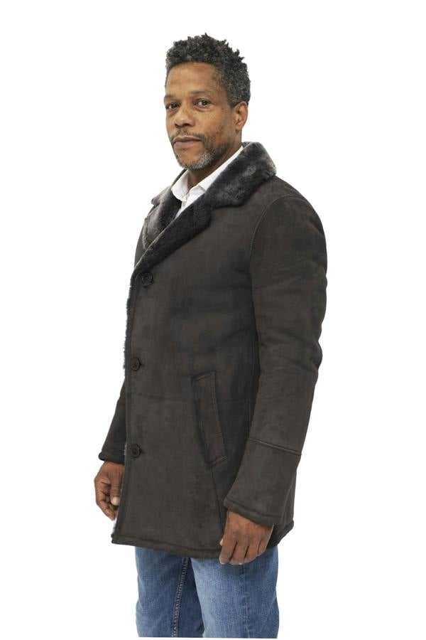 Infinity Leather Mens Sheepskin Classic Car Coat-Littlehampton