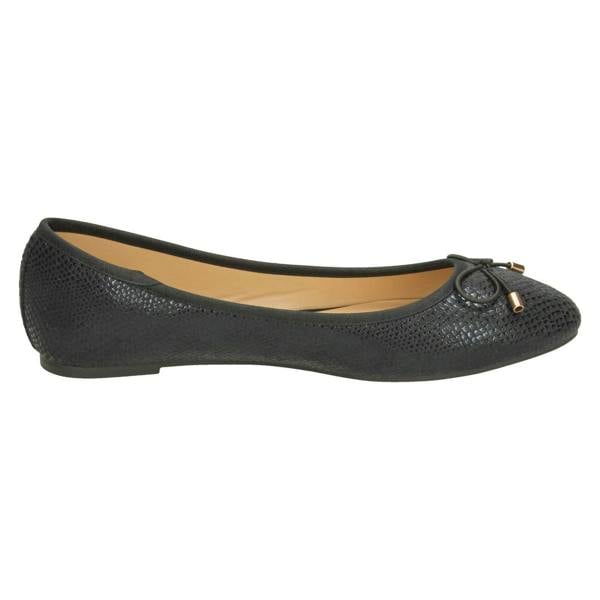Spot On Ladies Spot On Bow Trim Ballerinas