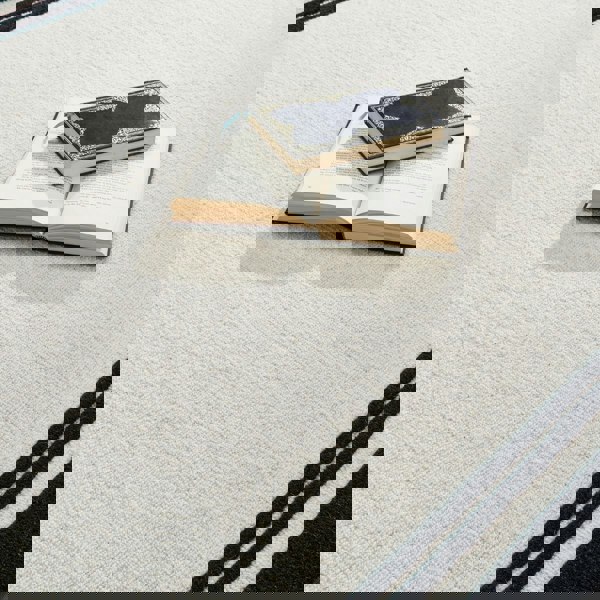 The Rugs Piper Wool Rug – Modern Black & Cream