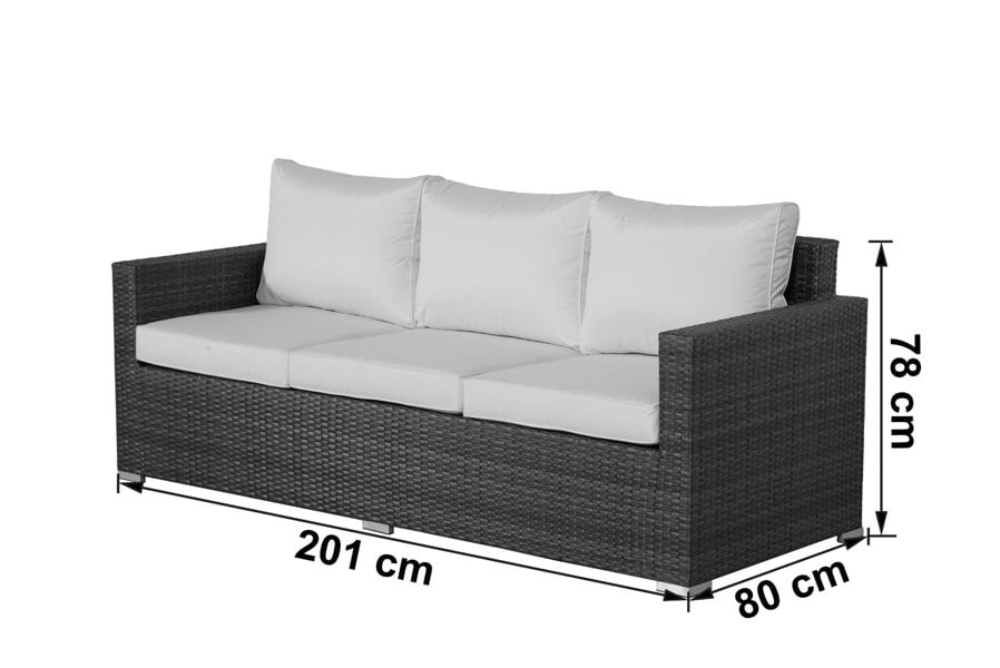 Giardino Sydney Rattan 3 Seater Sofa