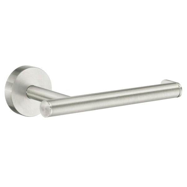 Brushed nickel toilet roll holder
