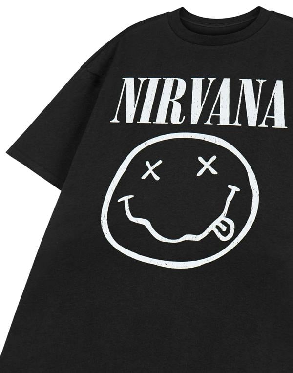 Nirvana Mens Black Logo Short Sleeved T-Shirt