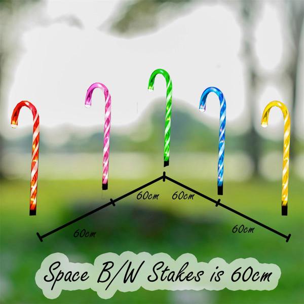55cm Outdoor Multicolour Candy Cane Lights Pack of 2 Battery Operated Festive Garden Display image 7