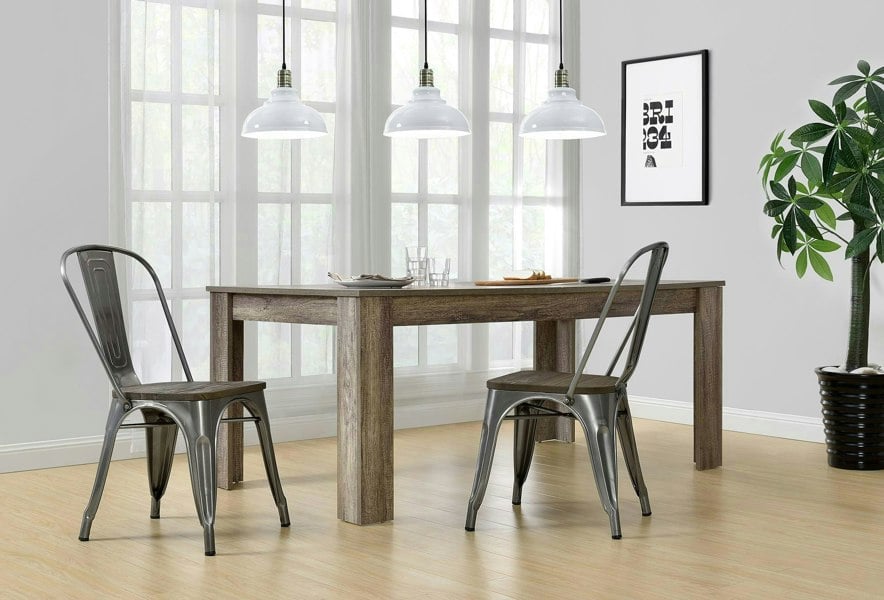 Dorel Home Fusion Dining Chair in Metal in Gun metal - 2 pieces