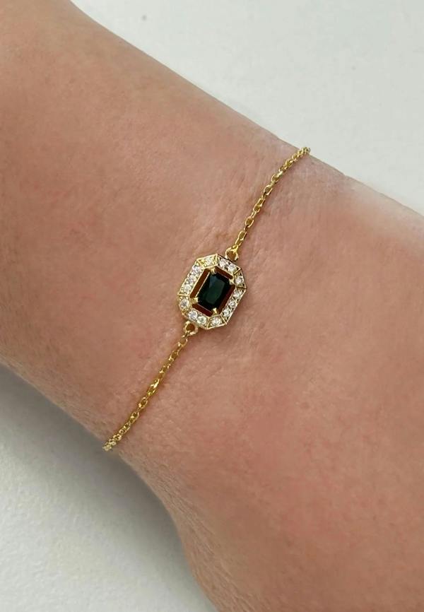 The bracelet on an arm.