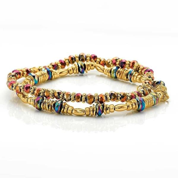 Pia Stretch Bracelet Set, Dichromatic & Gold-Tone Beaded Bracelets