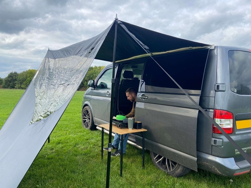 Campervan Scenic  Shade Canopy with PVC Window OLPRO , imageset:Charcoal