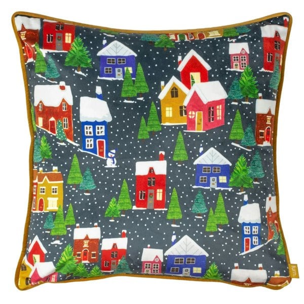 Furn Christmas Together Twilight Town Cushion Cover - Multicoloured