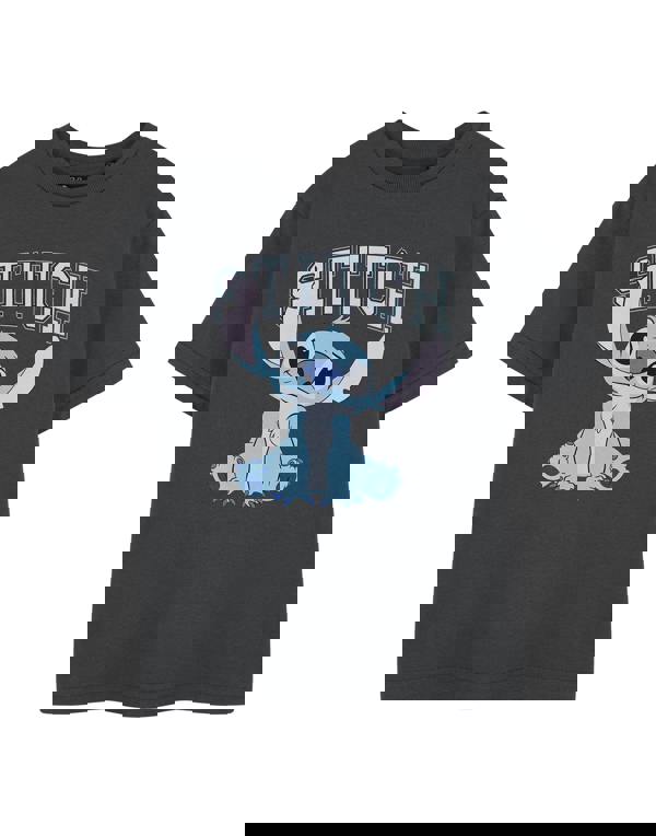 Disney Lilo & Stitch Girls Grey College Short Sleeved T-Shirt