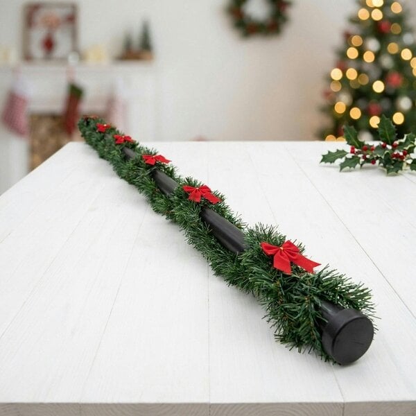 Garden Greatness Vibrant Christmas Tinsel Garland with Bows - Orange