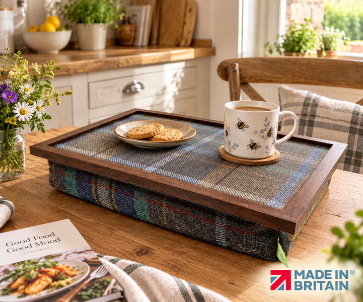 Made in the Mill Luxury Bedlington Tweed Lap Tray With Bean Bag