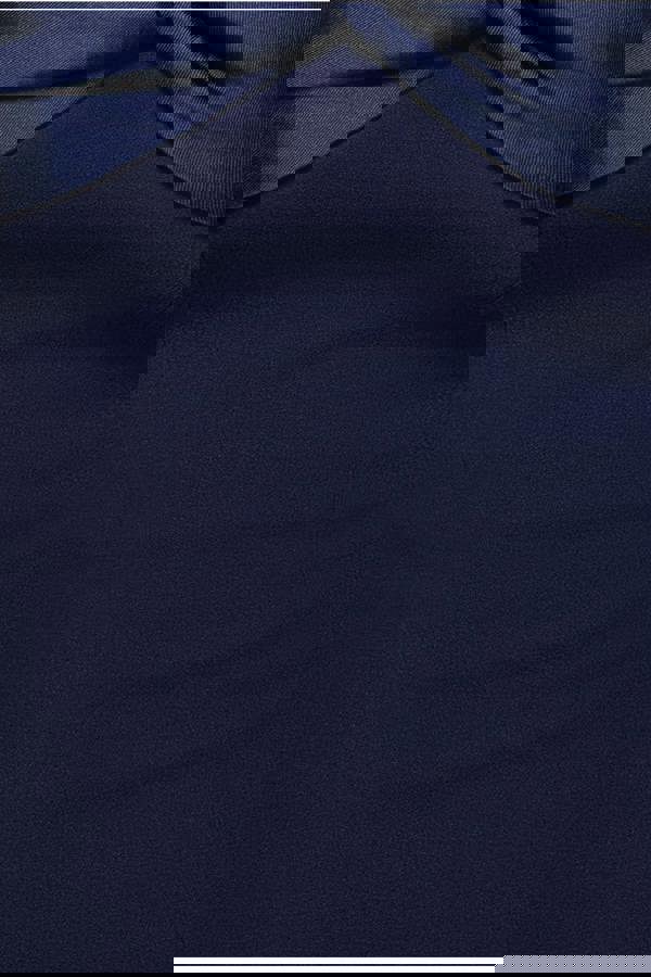 Twist Knot Satin & Scuba Bardot High Low Midi Dress - Navy Blue DR4617M