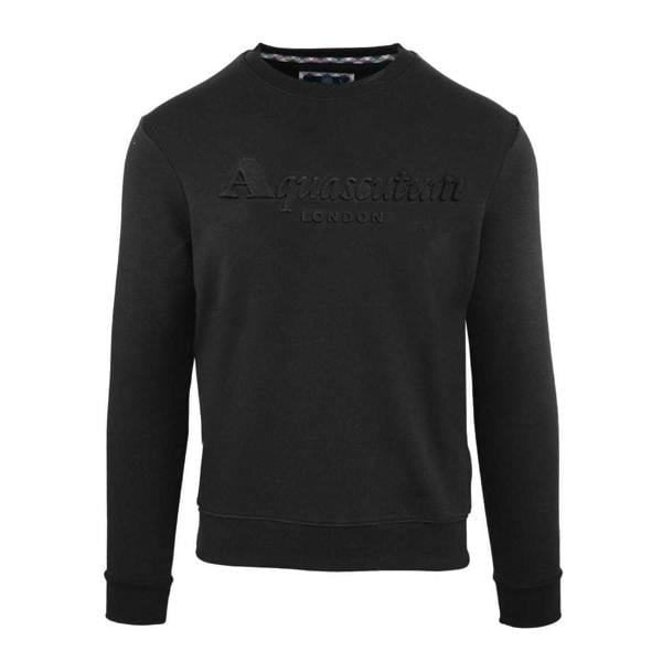 Aquascutum Unisex Adult Embossed Logo Sweatshirt - Black - 