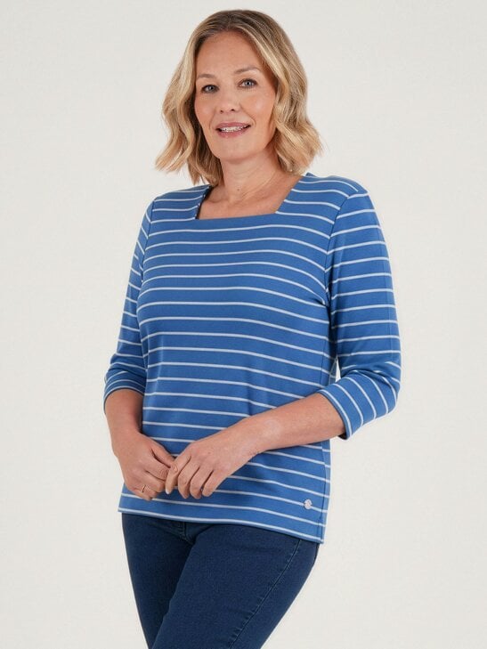 PennyPlain Pennyplain  Yds Square 3qs - Lt Ultramarine/white