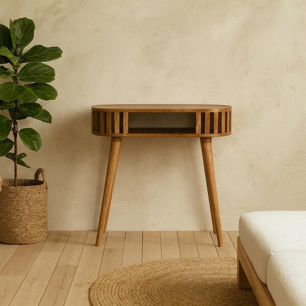 Wyld Haus Kailua Slated Mango Wood Open Console Table