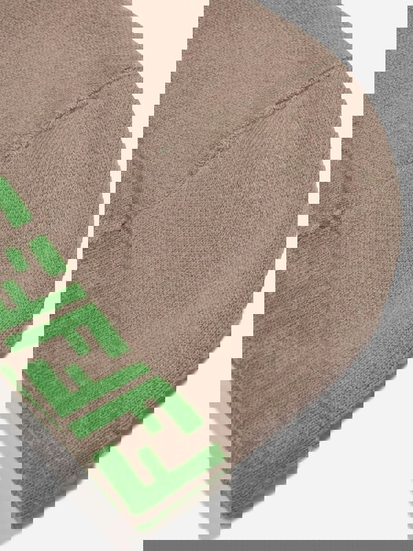 Fendi Kids FF Logo Reversible Beanie in Beige