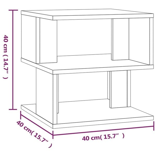 Berkfield Side Table Brown Oak 40x40x40 cm Engineered Wood
