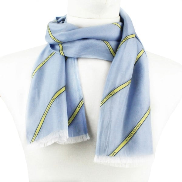 Dunhill finely woven raw silk selvedge patterned tubular scarf