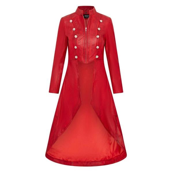 Infinity Leather Womens Gothic Full Length Edwardian Leather Coat - Atlanta