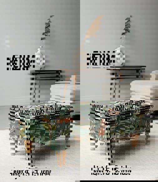 Green Floral Soft Vevet coffee table Ottoman Storage | premium Patterned Footstool Pouffe| - ISTOOLS