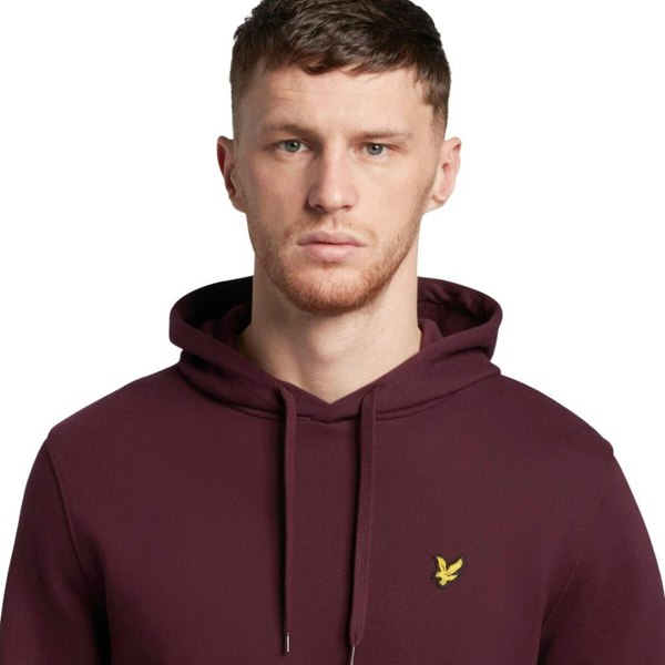 Lyle & Scott Branded Pull-over Hoodie - Burgundy