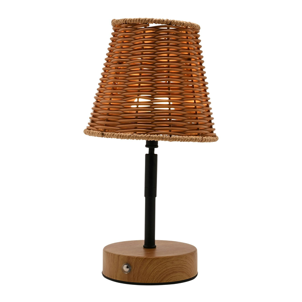 Hestia Wicker LED Rechargeable Touch Lamp