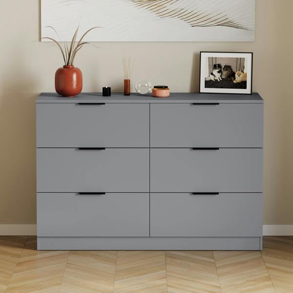 Vida Designs Trega 6 Drawer Chest, Black