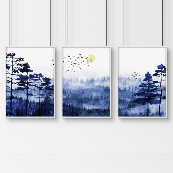 Scandi art prints | set of 3 Bedroom wall art