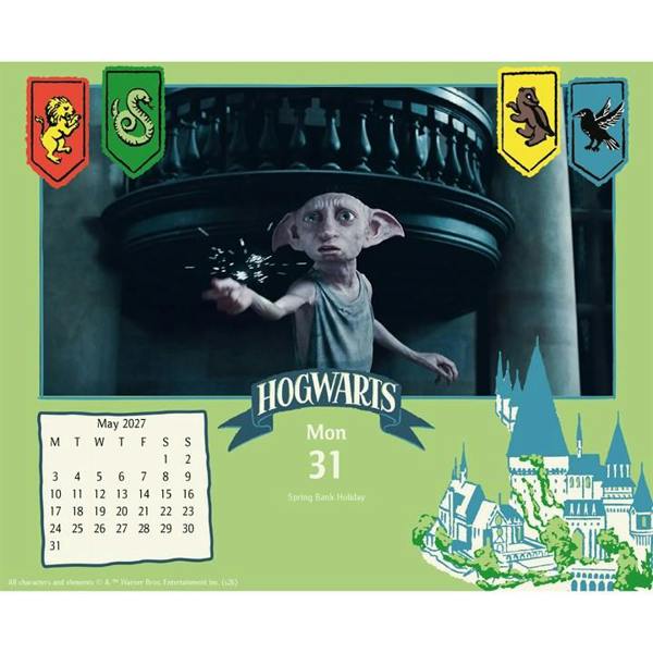 Harry Potter Desk Calendar 2027, Desk Calendars, Day To View, Entertainment, Gift