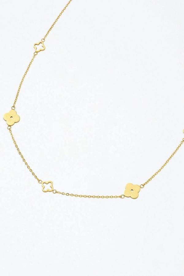 Serla 18k Gold Plated Clover Pendant Necklace