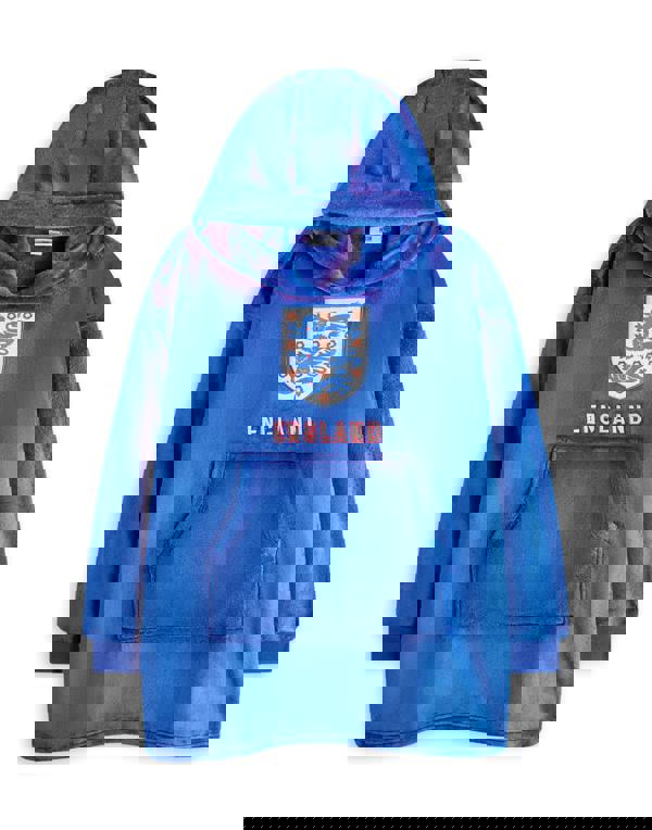 England Boys Blue Football Blanket Hoodie (One Size)