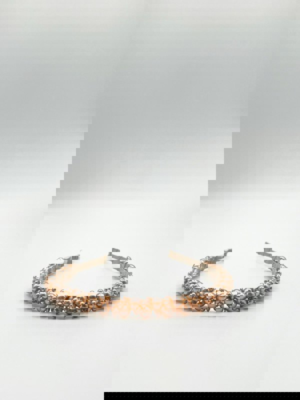 SVNX Minimal Pearl Headband In Brown