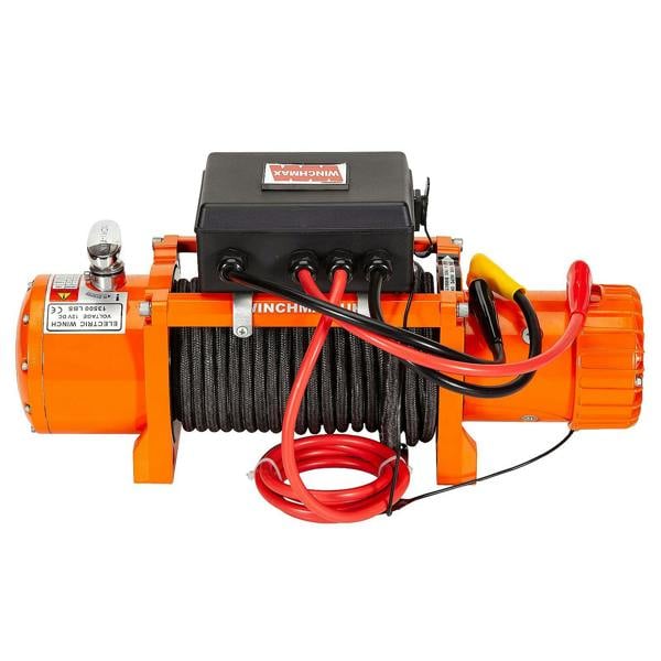 Winchmax 13,500lb 12V Electric Winch Mounting Plate 15 m x 10 mm Armourline Rope 3/8 inch hook