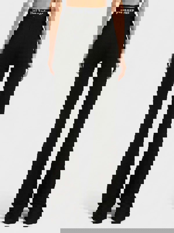 Palm Angels Logo Tape Flare Sweatpants Black - Womens