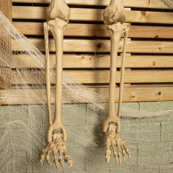 Samuel Alexander 5ft (150cm) Posable Full Body Halloween LED Skeleton Decoration with Movable Joints and LED Eyes