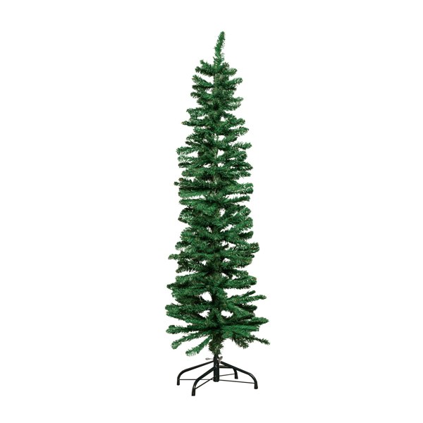 Samuel Alexander 5ft (1.5m) Green Artificial Pencil Christmas Tree With Green Metal Stand and 236 Tips