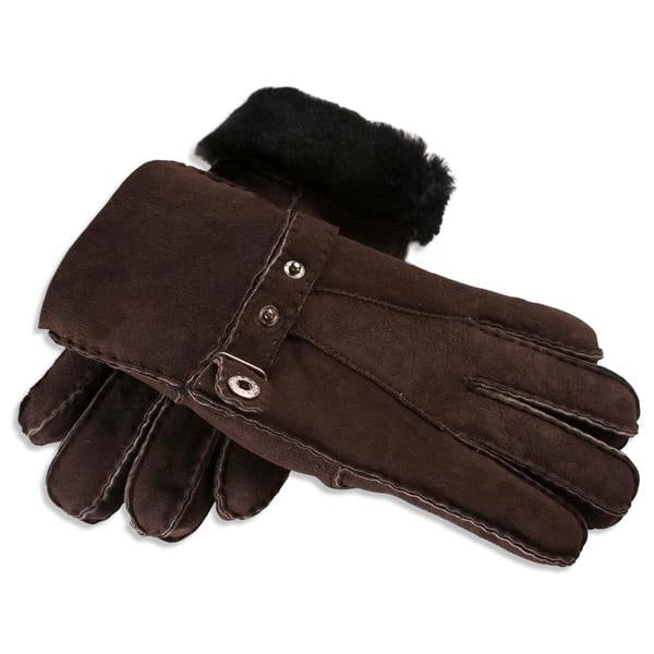 Nordvek Mens Sheepksin Gloves With Buckle Strap