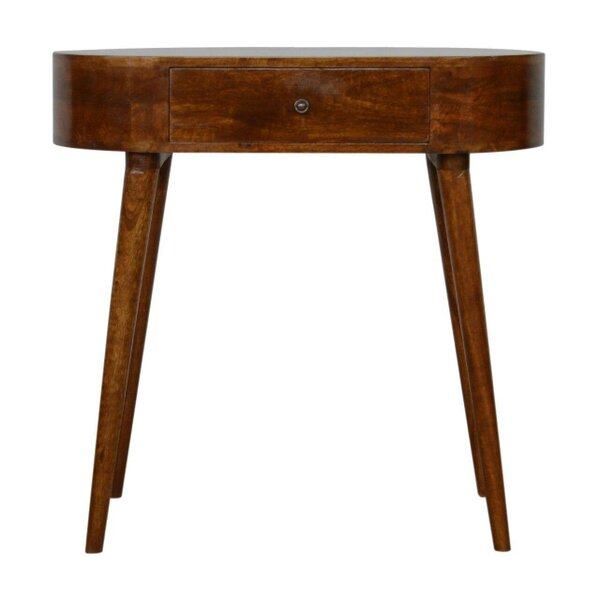 Wyld Haus Bellagio Chestnut Mango Wood Oval Console Table with Drawer