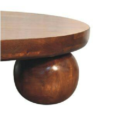 Wyld Haus Reims Chestnut Mango Wood Ball Feet Round Coffee Table