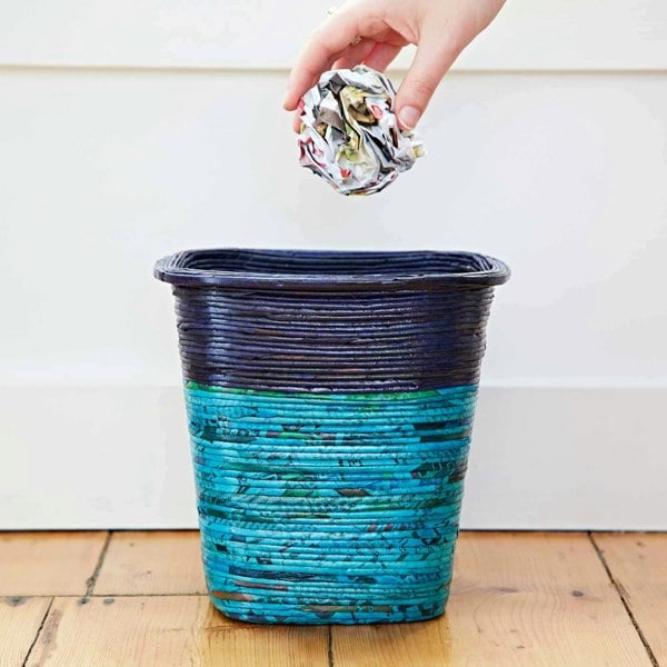 Paper High Recycled Newspaper Waste Paper Basket
