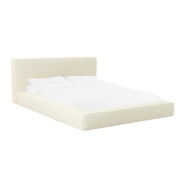 Furniture Edit Olafur Cream Linen Super King Size Bed