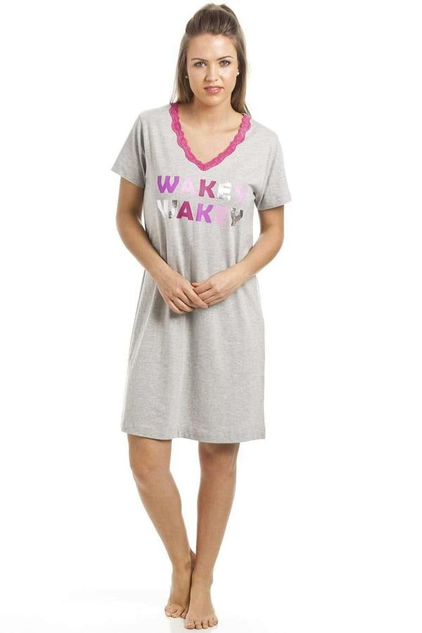 Womens Multi-Coloured Various Print Short Sleeve Cotton Nightshirt