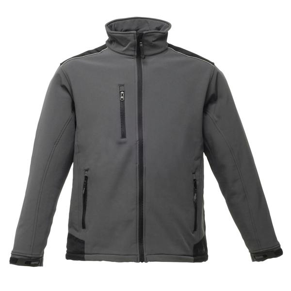 Regatta Mens Sandstorm Hardwearing Workwear Softshell Jacket (water Repellent) - Seal Grey/Black - 
