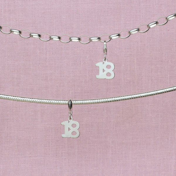 Mylee London 18 Pendant Charm - Sterling Silver
